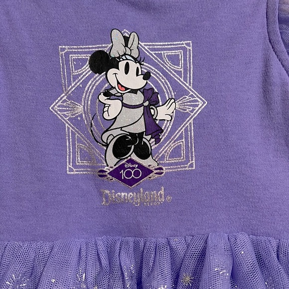 Minnie Mouse Disney100 Dress Baby Disneyland Purple Tulle - Picture 3 of 5